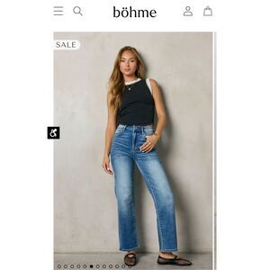 Bohme Ingrid Straight Blue Denim Boho Jeans 9/28